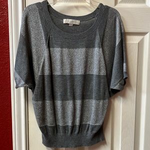 Ladies Petite XS Gray Shimmery Blouse